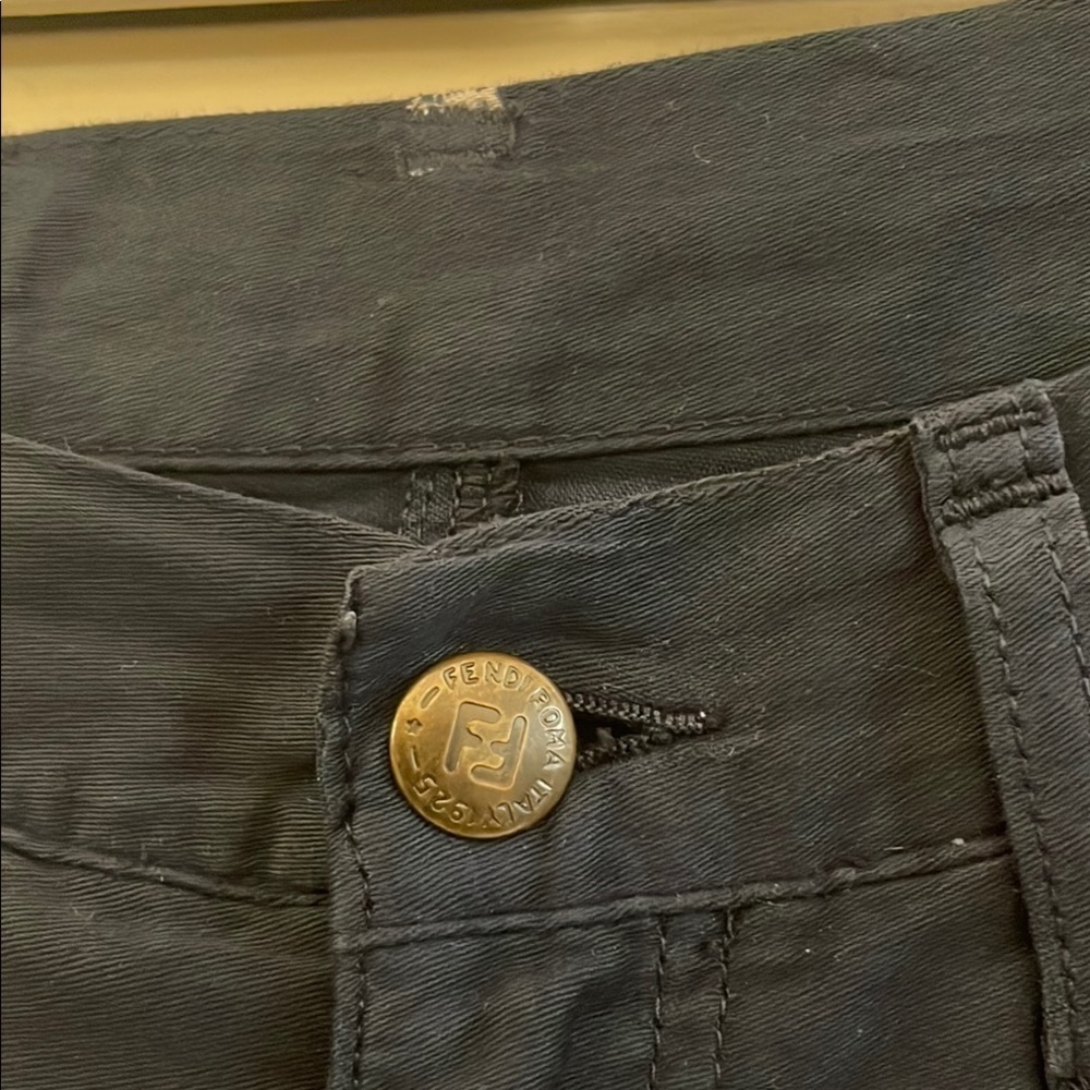 Fendi Navy Blue Straight Leg Soft Cotton Vintage Pants - Picture 5 of 10